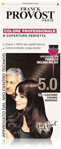 Franck Provost Colorazione Permanente Capelli, Tinta Copertura Ottima, Colore Professionale, 5.0 Castano Chiaro Radioso