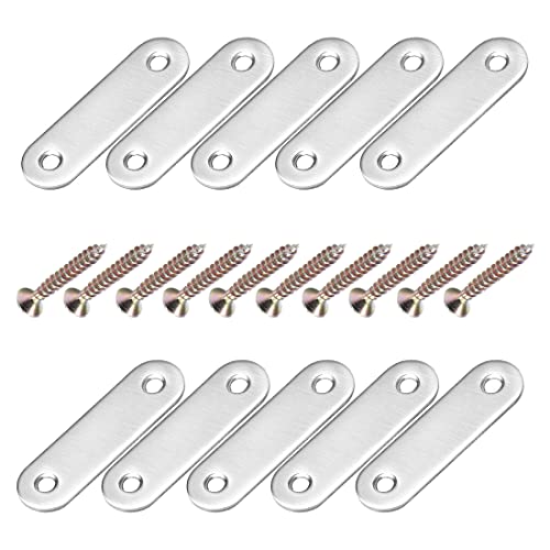 Menyiyds-Angle Connector Staffa Ad Angolo Piatto Staffa Ad Angolo In Acciaio Inossidabile Staffa Ad Angolo Per Mobili Con Vite 56 * 16Mm (10 Pezzi)