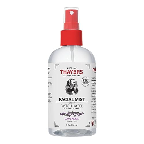 Thayers Lozione Nebbia Viso Delicata Amamelide Lavanda Con Aloe Vera Biologica - Luminosità Restringe Pori - Cruelty-Free - Alcool-Free - Vegan - 98%