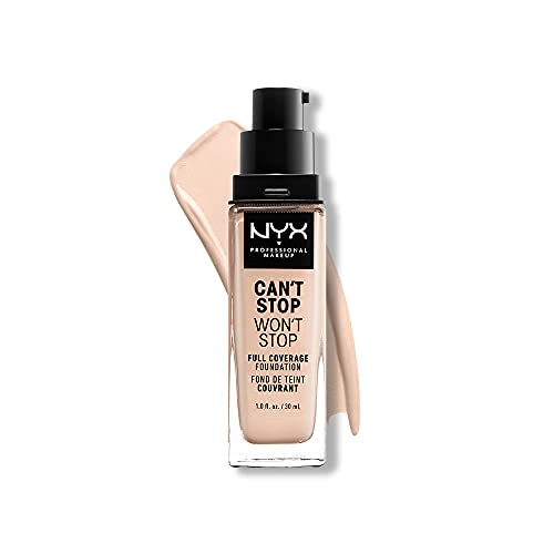 Nyx Professional Makeup Fondotinta, Can'T Stop Won'T Stop Full Coverage Foundation, Lunga Tenuta, Waterproof, Finish Matte, Tonalità: Light Porcelain