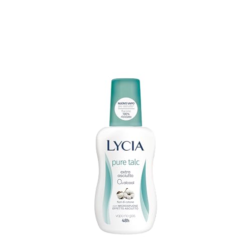 Lycia - Deodorante Vapo Pure Talc, Senza Alcool, Efficacia 48 Ore, Con Microspugne Effetto Asciutto,75Ml