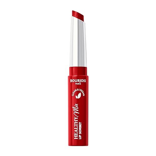 Bourjois Healthy Mix Clean Lip Sorbet - Sundae Cherry Sundae 01, Balsamo Labbra Idratante, Trucco Vegano, 1,7 G