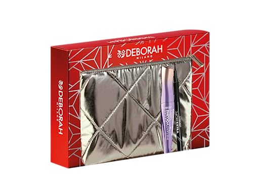 Deborah Milano - Pochette Idea Regalo, Include Mascara Instant Up To The Stars E Eyeliner Pen 24 Ore Extra Nero, N.07