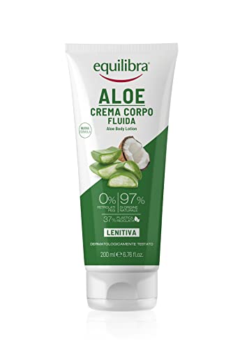 Equilibra Corpo, Aloe Crema Corpo Fluida, Crema Corpo A Base Di Aloe Vera, Olio Di Cocco E Vitamina E, Ideale Per Pelle Secca, Ad Azione Lenitiva, Ass