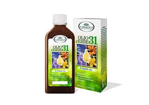 L'Angelica Olio D'Erbe 31, Miscela Oli Essenziali Per Diffusore, Per Massaggi E Aromaterapia, Tonificante, Rilassante, Flacone Da 230 G