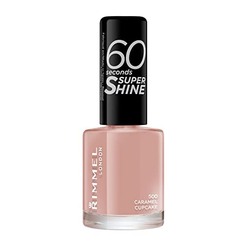 Rimmel London Smalto Unghie 60 Seconds Super Shine - Asciugatura Rapida E Lunga Durata - 500 Caramel Cupcake (Natural Crema) - 8 Ml