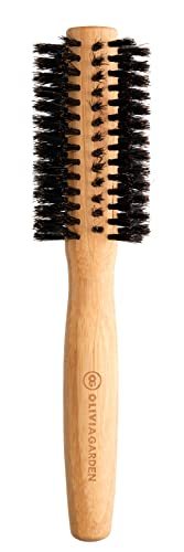 Olivia Garden Healthy Hair Spazzola Termica Rotonda In Bambù Con Setole In Puro Cinghiale, Diametro 20Mm - Spazzola Ecologica In Bambù Con Setole In P