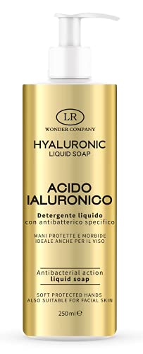 Hyaluronic Liquid Soap, Sapone Liquido A Base Di Acido Ialuronico In 4 Diverse Forme Molecolari Per Detergere E Idratare Profondamente, 250 Ml - Wonde