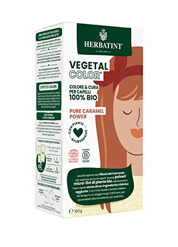 Herbatint Vegetal Color – Colorazione Vegetale 100% Naturale E Bio Pure Caramel Power – Caramello 100 Gr