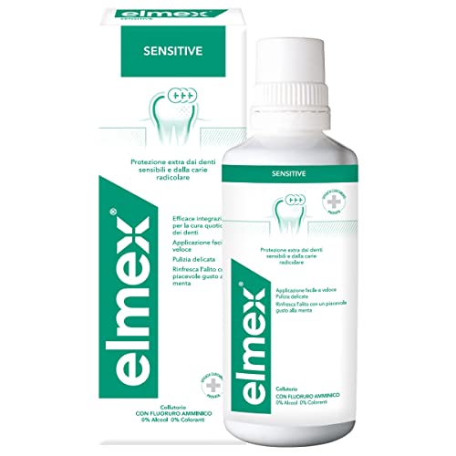Elmex Collutorio Sensitive 1 Flacone Da 400 Ml Protezione Extra Dai Denti Sensibili E Dalla Carie Radicolare, Con Fluoruro Amminico