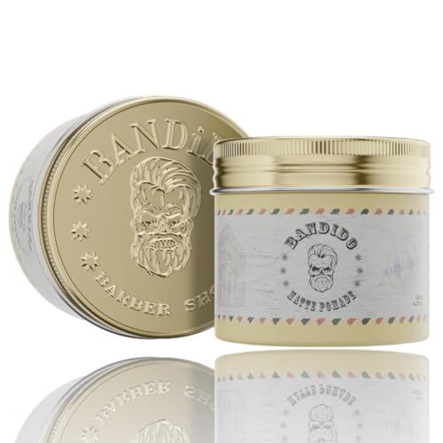 Bandido Matte Finish Pomade Originale (125 Ml), Facile Da Modellare, Per La Tua Acconciatura Perfetta, Effetto Opaco, Cera Per Capelli, Cera Per Capel