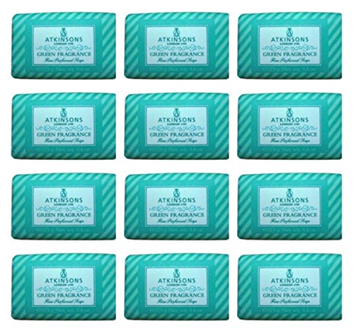 12 X Atkinsons Green Fragrance Sapone Solido Per La Cura E La Pulizia Del Corpo