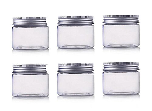 250Ml / 8Oz Barattoli Pet Contenitori Cosmetici Trucco Casi Supporti Vuoto Con Tappo A Vite In Alluminio Argentato, Perfetti Per Le Labbra Ombretto Po