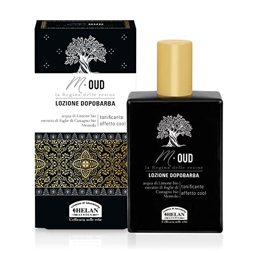 Helan, M Oud, Dopobarba Uomo Spray Delicato E Idratante - Lozione Balsamo Barba Tonificante Effetto Freddo Ad Azione Calmante Contro Irritazioni, Con
