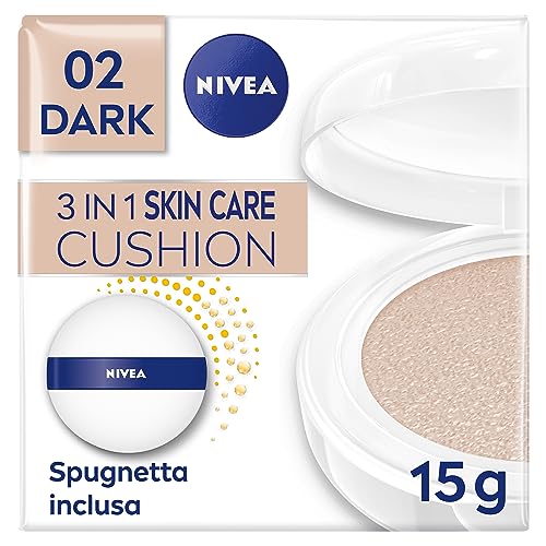 Nivea Q10 Plus Anti-Age 3In1 Skin Care Cushion 15 Ml, Crema Colorata Viso Idratante E Anti-Età, Crema Viso Antirughe E Bb Cream Fp15, Fondotinta Cushi