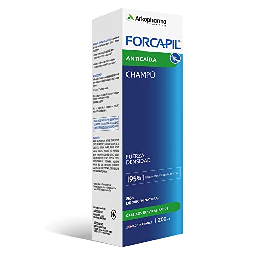 Arkopharma Forcapil Shampoo Anticaduta 200 Ml, Senza Silicone, Forza E Densità, Prevenire E Limitare La Caduta Dei Capelli, Testato Sotto Controllo De