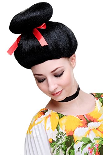 Wig Me Up - Parrucca Colore Nero Da Carnevale, Geisha, Asia, Giappone, Cosplay, 2120-P103