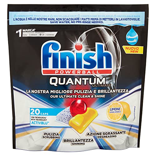 Finish Pastiglie Lavastoviglie Ultimate Limone 20 Pezzi, 20Pz