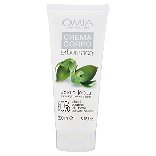 Omia Crema Corpo Erboristica Con Olio Di Jojoba, Crema Emolliente E Nutritiva, Ottima Per Pelli Molto Secche E Ruvide, Azione Idratante E Nutriente, D