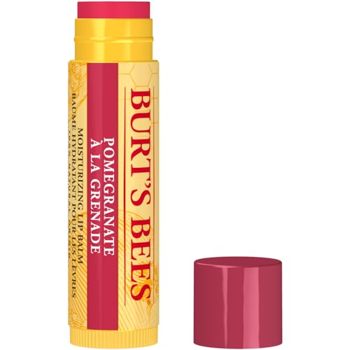 Burt'S Bees Balsamo Per Labbra Al Melograno, Idratante Con Cera D'Api E Vitamina E, 100% Di Origine Naturale, 4.25 G