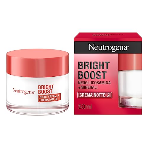 Neutrogena, Bright Boost, Crema Gel Notte Con Neoglucosamina,Idratante E Illuminante, Senza Oli, 50Ml