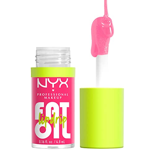 Nyx Professional Makeup Olio Labbra Con Finish Brillante, Con Maxi Applicatore, Arricchito Con Oli Di Squalano, Di Lampone E Di Camemoro, Tonalità: Mi