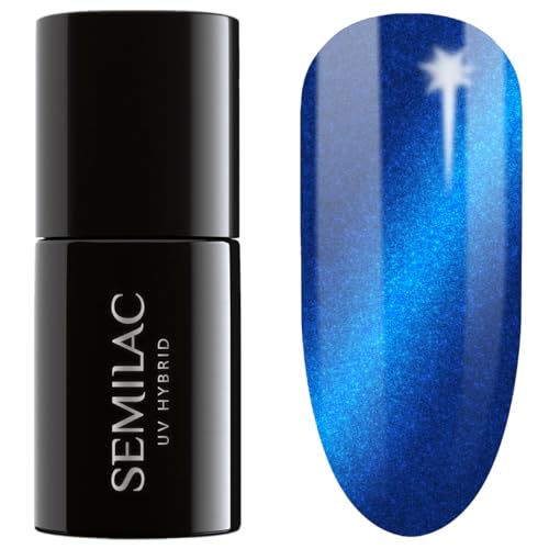 Semilac Smalto Semipermanente Uv 466 Blue Silk Pigiami 7Ml Collezione Silk Effect
