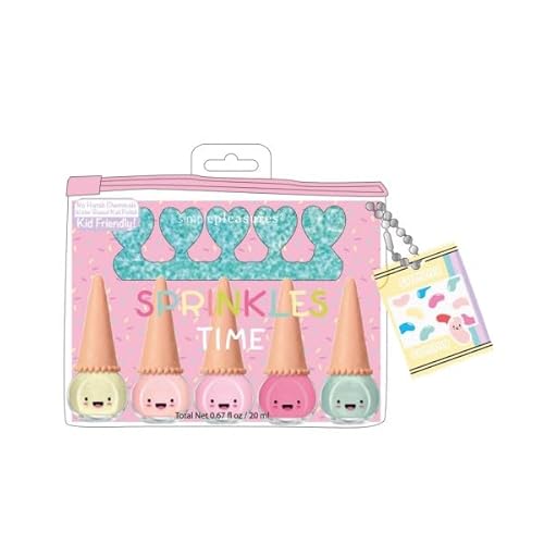 Set 5 Smalti Color Pastello Per Bambine. Bustina Con Smalti, Separadita E Lima Per Unghie Nella Chiusura.