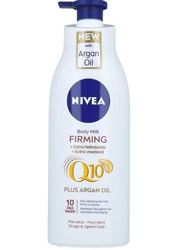Nivea Q10 Aceite De Argán Body Milk Reafirmante + Hidratante (400 Ml), Loción Corporal Vitamina C, Crema Hidratante Corporal Reafirmante, Mejora La El