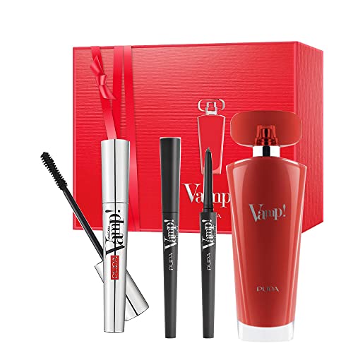 Pupa Vamp Red Set Regalo Donna Profumo 100Ml Mascara Vamp 9Ml E Matita Retraibile Nera