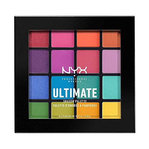 Nyx Professional Makeup Palette Ombretti Ad Alta Pigmentazione, Texture Setosa, Finish Matte, Brillante E Metallizzato, 16 Colori, Formula Vegana*, Ul