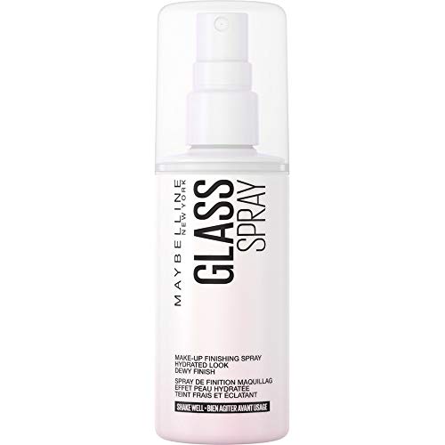 Maybelline New York Spray Di Fissaggio Per Make Up, Vetro Setting Spray Effetto Bagliore, Luccicante E Duraturo, Trasparente, 100 Ml