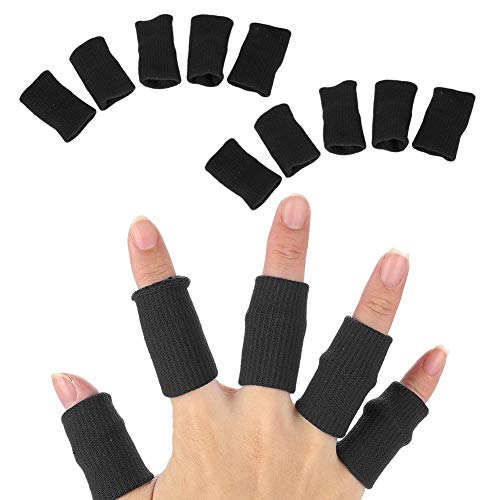 Manicotti Elasticizzati Proteggi Dita, 10Pcs Finger Protector Sleeve Manicotto Proteggi Dita Stretchy Flexible Fingers Splint Support Finger Protector