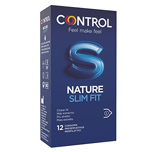 Control Nature Slim Fit Condoms Preservativi Più Stretti, 12 Pezzi