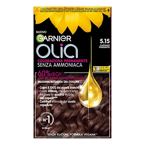 Garnier Olia Tinta Capelli, Colorazione Permanente Senza Ammoniaca, Fragranza Delicata, Copre Il 100% Dei Capelli Bianchi, Con Oli Di Fiore Di Origine