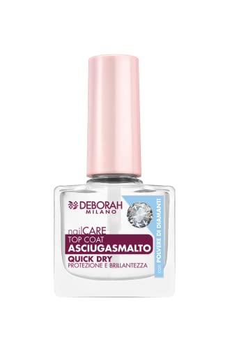 Deborah Milano - Smalto Top Coat Asciugasmalto Per Unghie, Accelera L'Asciugatura E Sigilla Il Colore, Con Polvere Di Diamanti Per Donare Brillantezza