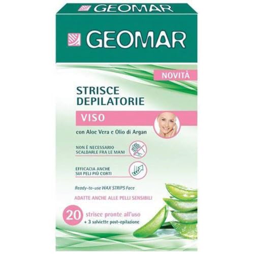 Geomar Strisce Depilatorie Viso 20+3 Pz Aloe Argan