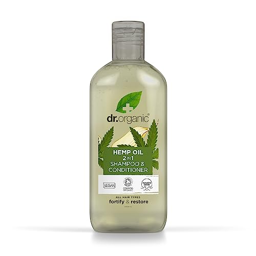 Dr Organic 2 In 1 Shampoo E Balsamo Capelli Hemp Oil/Canapa, 265 Millilitro