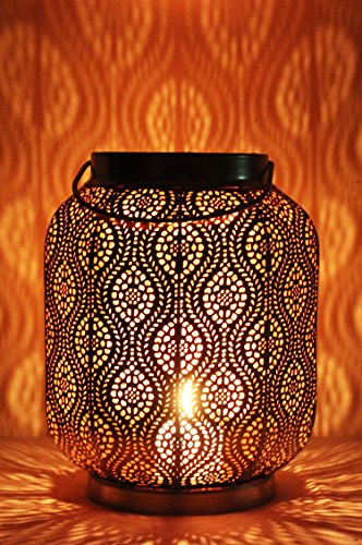 Marrakesch Orient & Mediterran Interior Lanterna Portacandele Orientale In Metallo - Portacandele Per Giardino - Baghira Oro - Trasmettere Una Buona A