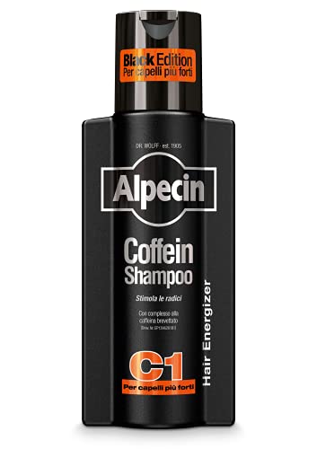Alpecin Coffein Shampoo C1 Black Edition 250Ml | Shampoo Per Naturale Crescita Dei Capelli Uomo | Shampoo Anticaduta Uomo | Contro La Caduta Ereditari