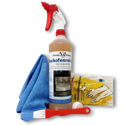 Pandacleaner Detergente Spray Per Forno E Barbecue, 1000 Ml, Set Con Pennello, Guanti E Panno, Detergente Per Forno E Barbecue