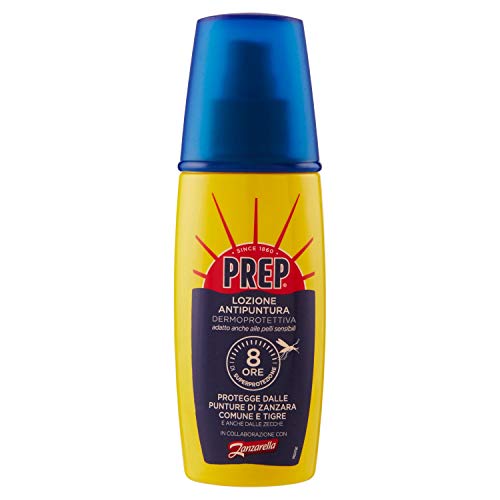 Prep, Lozione Repellente, Repellente Zanzare, A Base Di Icaridina, Lunga Durata, Contro Zanzare Comuni, Tigre E Zecche - Formato 100 Ml