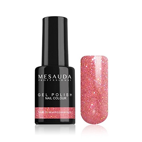 Smalto Semipermanente Gel Polish Nail Colour 49 Glitter Rosa 10Ml Mesauda