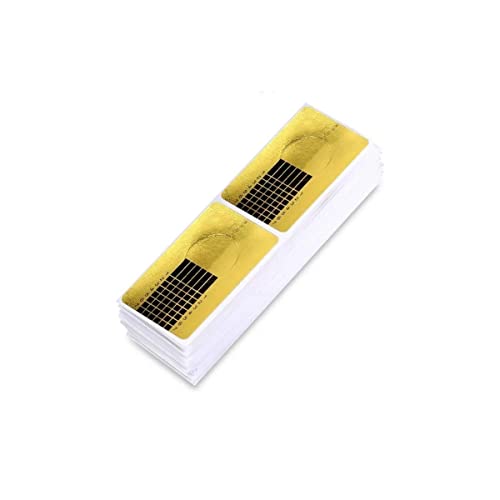 Rotolo Cartine Oro 100 Pezzi Nail Art Per Ricostruzione Allungamento Sagome Per Unghie,Extension Model For Professional Uv Gel Nail (100 Pezzi) (100 P