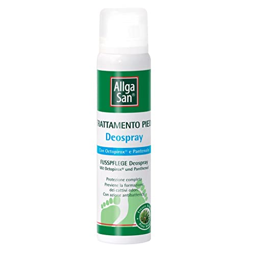 Allga San Deospray - Deodorante Scarpe Spray Antiodore, 100 Ml - Trattamento Al Pino Mugo Specifico Per Piedi Freschi E Asciutti