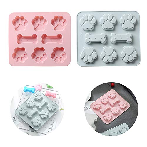 Buxiugk 2 Pcs Soap Mold Silicone Soap Mold Stampa Della Zampa E Disegno Dell'Osso Soap Mold Per Artigianato Fatto In Casa