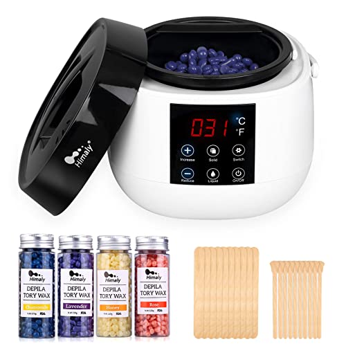 Himaly 500Ml Scaldacera Professionale Elettrico Ceretta Kit Depilazione Fornetto Riscaldatore Schermo Leggibile Aggiustare La Temperatura E Mantenere