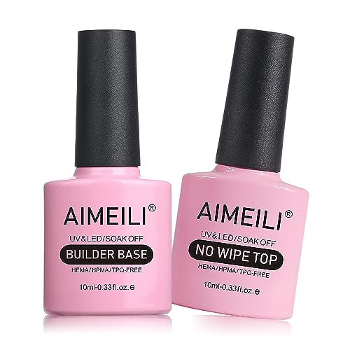 Aimeili 8 In 1 Builder Base Gel Unghie E No Wipe Top Coat Smalto Semipermente In Gel Uv Led Soak Off 10Ml