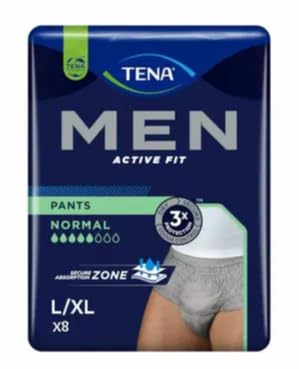 Tena Men Active Fit Pants Normal Mutandine Assorbenti Uomo Taglia L/Xl, 8 Pezzi