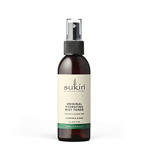 Sukin Tonico Idratante Da 125 Ml, Senza Alcool Con Camomilla E Acqua Di Rosa, Cruelty Free E Vegano, Lenisce, Purifica E Raffredda La Pelle Stanca.